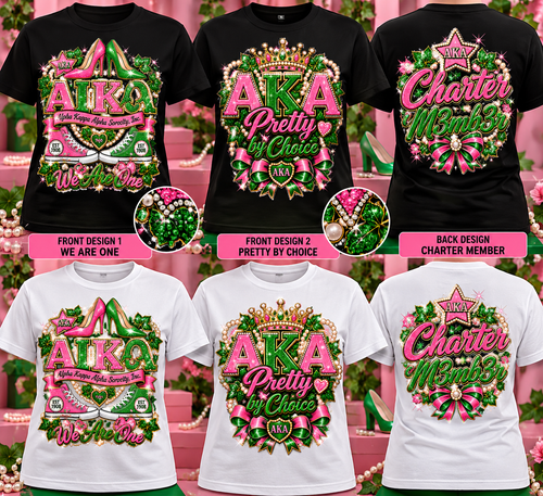 AKA Custom Bling T-Shirts | We Are One & Pretty by Choice