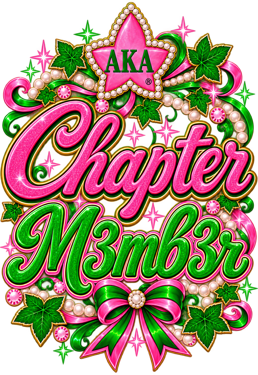 AKA Custom Bling T-Shirts | We Are One & Pretty by Choice