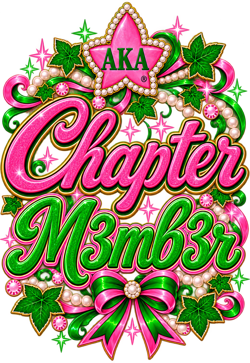 AKA Custom Bling T-Shirts | We Are One & Pretty by Choice