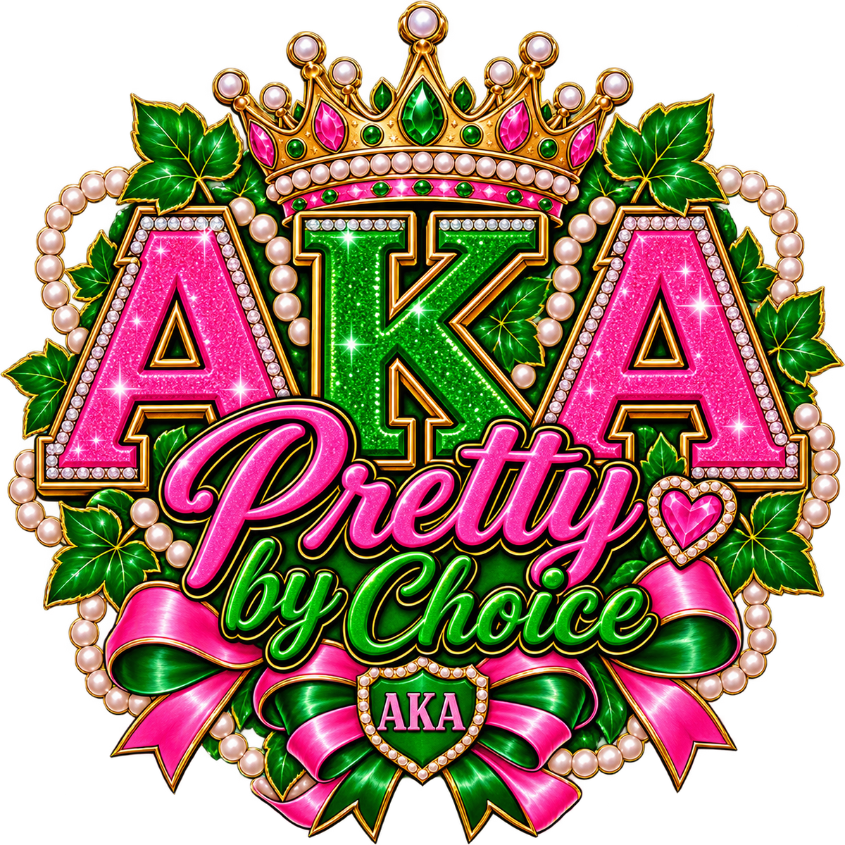 AKA Custom Bling T-Shirts | We Are One & Pretty by Choice