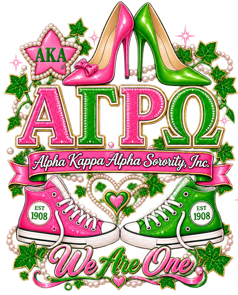 AKA Custom Bling T-Shirts | We Are One & Pretty by Choice