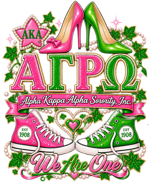 AKA Custom Bling T-Shirts | We Are One & Pretty by Choice